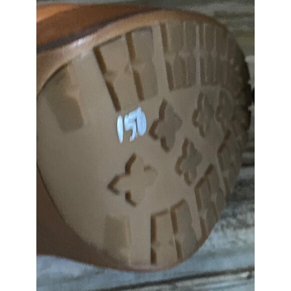 Coach Apple Boot A7019 Tan Leather Shearling Cuff Platform Heel Sz 11 w/FLAW - Picture 14 of 14